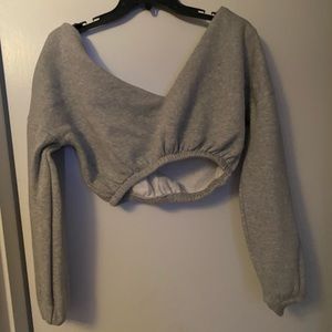 Grey Crop Sweater